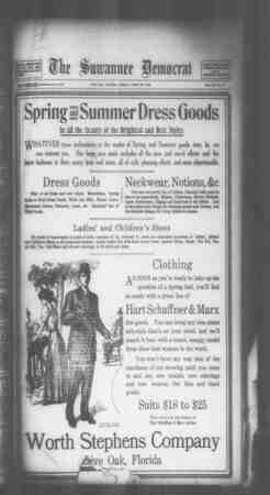 Suwannee Democrat Newspaper April 30, 1909 kapağı