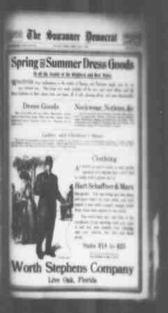 Suwannee Democrat Newspaper May 7, 1909 kapağı