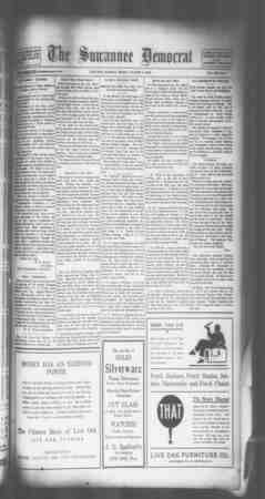 Suwannee Democrat Newspaper August 6, 1909 kapağı