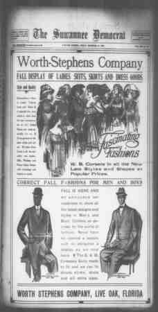 Suwannee Democrat Newspaper October 10, 1909 kapağı