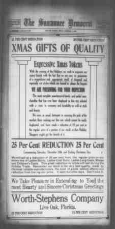 Suwannee Democrat Newspaper October 17, 1909 kapağı