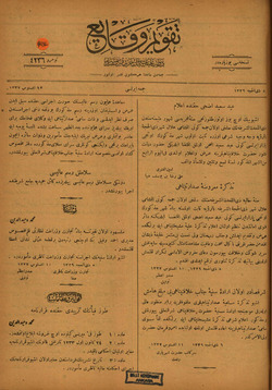 Takvim-i Vekayi Gazetesi 13 Ağustos 1921 kapağı