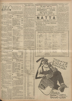 Bugünkü i program N ISTANBUL İRİ) Muhtelif plük neşriyatı, 18 Dans Çeskini, pilk, 1929 Çocuk sent (Mesat Aaa 19,50 Haberler,
