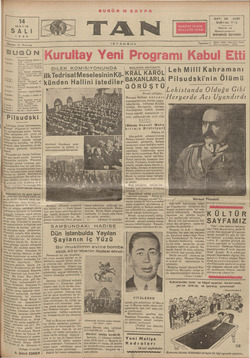 Tan Gazetesi May 14, 1935 kapağı