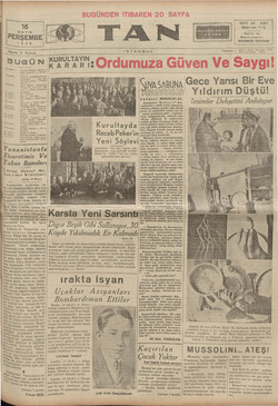 Tan Gazetesi May 16, 1935 kapağı