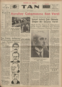 Tan Gazetesi May 17, 1935 kapağı