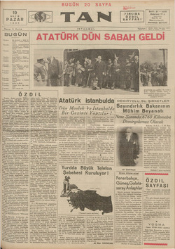 Tan Gazetesi May 19, 1935 kapağı