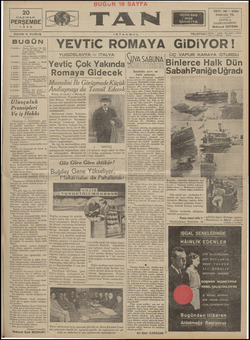 Tan Gazetesi June 20, 1935 kapağı