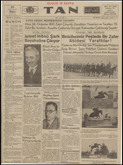 Tan Gazetesi 25 Haziran 1935 kapağı