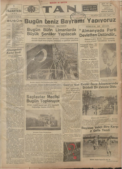 Tan Gazetesi 1 Temmuz 1935 kapağı