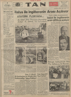 Tan Gazetesi 5 Temmuz 1935 kapağı
