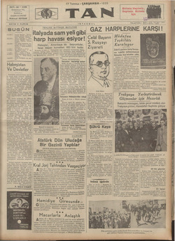 Tan Gazetesi 17 Temmuz 1935 kapağı