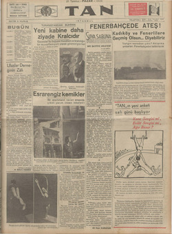 Tan Gazetesi 21 Temmuz 1935 kapağı