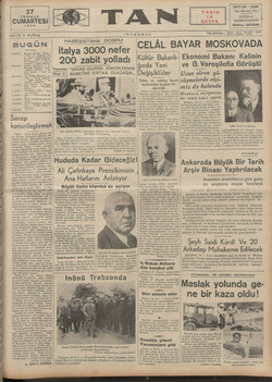 Tan Gazetesi 27 Temmuz 1935 kapağı