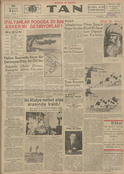 Tan Gazetesi 30 Temmuz 1935 kapağı