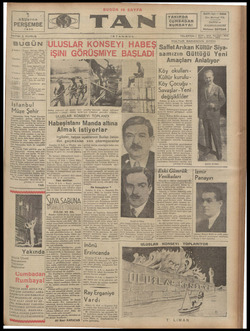Tan Gazetesi 1 Ağustos 1935 kapağı