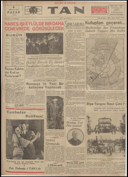 Tan Gazetesi 4 Ağustos 1935 kapağı