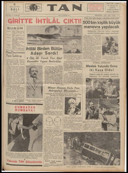 Tan Gazetesi 6 Ağustos 1935 kapağı