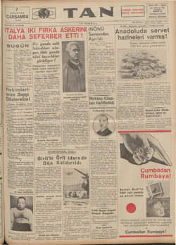 Tan Gazetesi 7 Ağustos 1935 kapağı