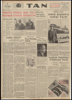 Tan Gazetesi 9 Ağustos 1935 kapağı