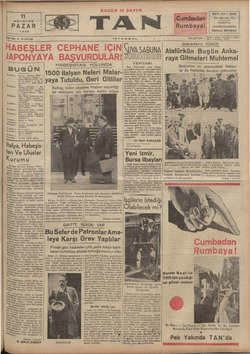 Tan Gazetesi 11 Ağustos 1935 kapağı
