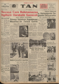 Tan Gazetesi 24 Ağustos 1935 kapağı