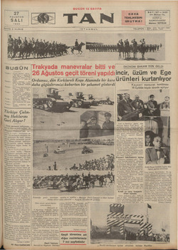 Tan Gazetesi 27 Ağustos 1935 kapağı