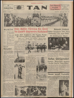 Tan Gazetesi 31 Ağustos 1935 kapağı
