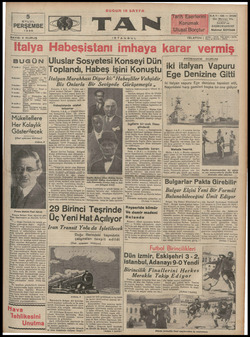 Tan Gazetesi 5 Eylül 1935 kapağı
