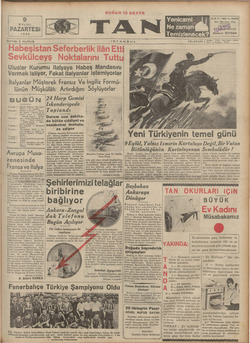Tan Gazetesi 9 Eylül 1935 kapağı