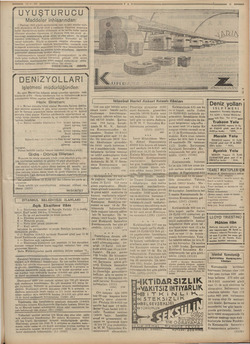    UYUŞTURUCU Maddeler inhisarından: 1 Haziran 1935 günlü tamimimizle veni ve eski seneler mah- sulü afyonların 30 Eylül 1935