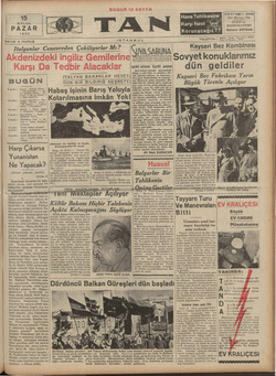 Tan Gazetesi 15 Eylül 1935 kapağı