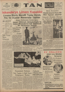 Tan Gazetesi 29 Eylül 1935 kapağı