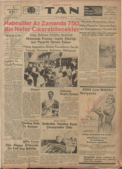 Tan Gazetesi 1 Ekim 1935 kapağı