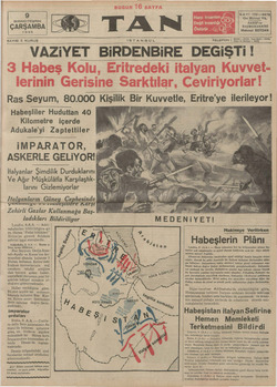 Tan Gazetesi 9 Ekim 1935 kapağı