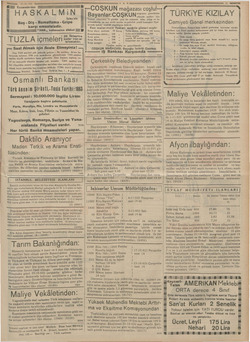    A 15.10.93$ < — Gl Eczanelerden  JIKNMNNUNN NR $ HASKALMIN İsteyiniz. Baş - Diş - Romatizma - Gripe S karşı emsalsizdir. E