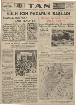 Tan Gazetesi 17 Ekim 1935 kapağı