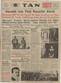 Tan Gazetesi 22 Ekim 1935 kapağı
