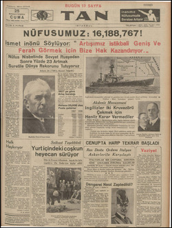 Tan Gazetesi 25 Ekim 1935 kapağı