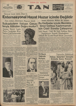 Tan Gazetesi 28 Ekim 1935 kapağı