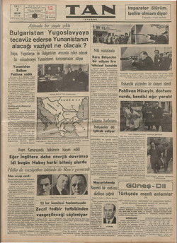 Tan Gazetesi 7 Nisan 1936 kapağı