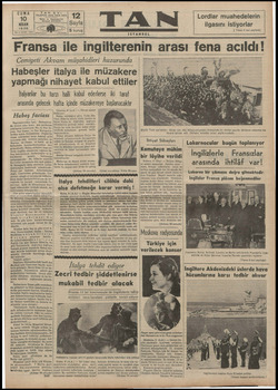 Tan Gazetesi 10 Nisan 1936 kapağı
