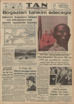 Tan Gazetesi 11 Nisan 1936 kapağı