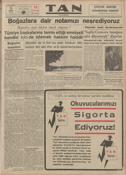 Tan Gazetesi 13 Nisan 1936 kapağı