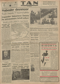 Tan Gazetesi 22 Nisan 1936 kapağı