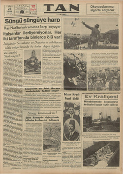 Tan Gazetesi 26 Nisan 1936 kapağı