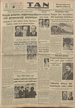 Tan Gazetesi 28 Nisan 1936 kapağı
