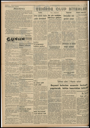  HERGÜN BİR FIKRA Me Fransızlar “tramvay” kelimesinin sonundaki “vay” “tram” dedikleri gibi Metropoliten denilen ce Metro...