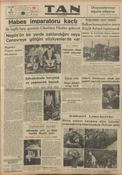 Tan Gazetesi 3 Mayıs 1936 kapağı
