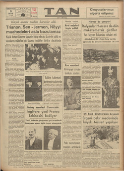 Tan Gazetesi 9 Mayıs 1936 kapağı